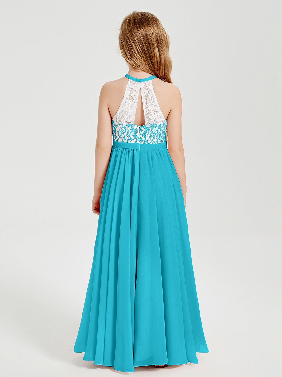 Lace Top Long Chiffon Bridesmaid Dresses Jade